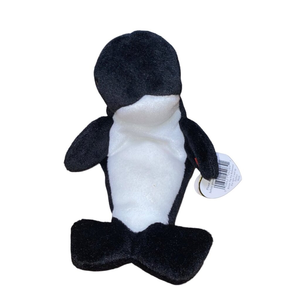 Ty Beanie Babies Waves Orca Whale Plush Stuffed Animal Hang 4th Gen Tush 4th Gen